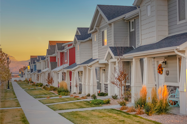 A row of homes in Utah.